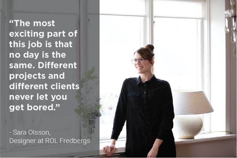 Sara Olsson, designer at ROL Fredbergs